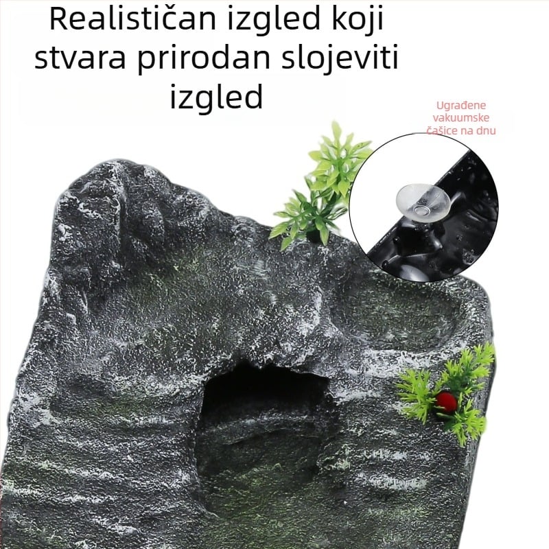 PVC akvarijski krajinski kamen s platformom za sunčanje kornjače, plutajući otok i penjačka ljestvica – Porijeklo Guangdong Shantou; Nije uvezeno