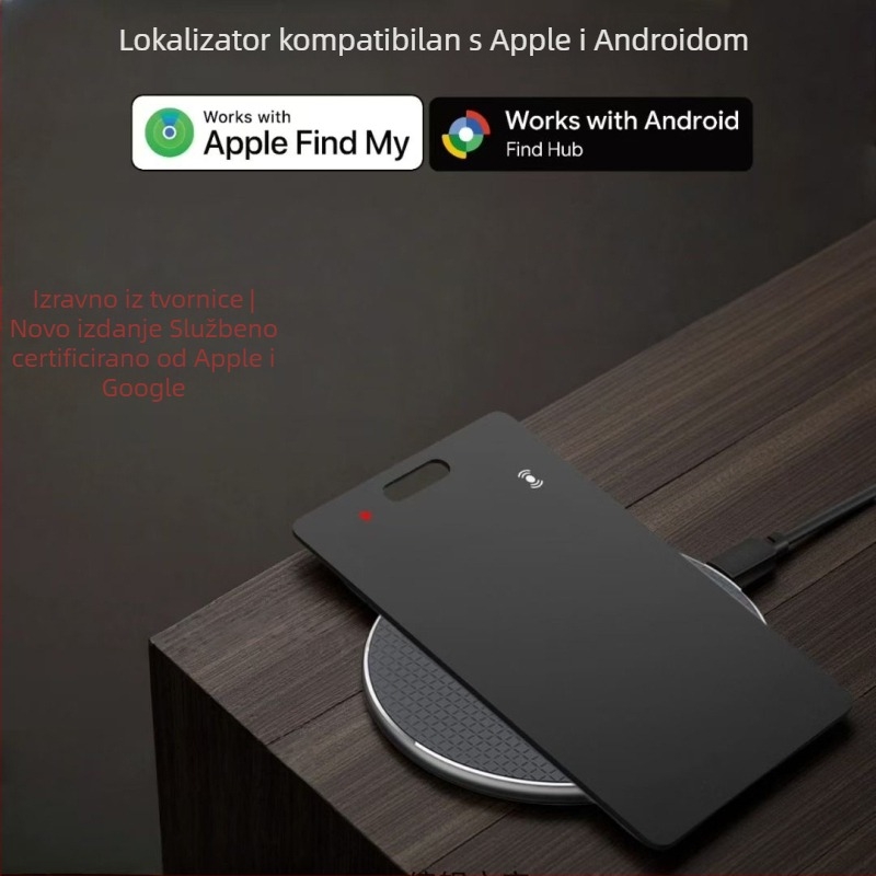 Uređaj za kartice s dvostrukim sustavom, vodootporan, protiv gubitka, model K2 dual system, kompatibilan s Apple AirTag i Androidom, bežični sučelje, baterija 75 mAh, ABS