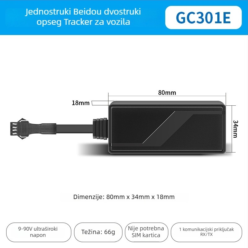 GC301E Beidou dvostruko-frekvencijski lokator vozila za automobile, motocikle i električna dvotočka vozila