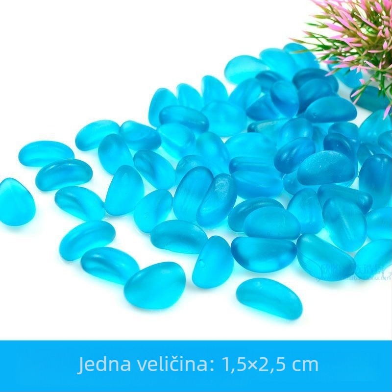 Dekoracije za akvarij s staklenim pijeskom za pejzažiranje – plave staklene perle, paket 10 kom., Materijal: Drugi, Glavna svrha: Uređenje krajolika