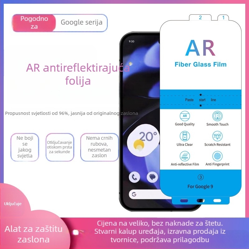 AR antirefleksijski prednji film za Google Pixel 10, Pixel 8 antirefleksijski zaštitni film za zaslon, Google Pixel 9 Pro Fold/XL film