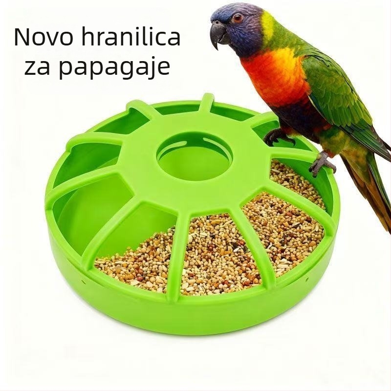 Hrana za papige – okrugla kutija za hranu s dizajnom protiv prskanja, plastika, porijeklo Guangdong, marka Favorite Four, za ptice