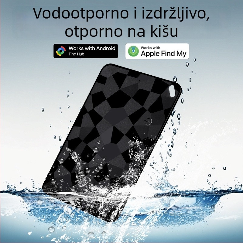 Dualni sustav GPS tracker za iOS i Android – kartični lokator protiv gubitka, model K18, ABS, 31 g, 100 mAh, bežično punjenje