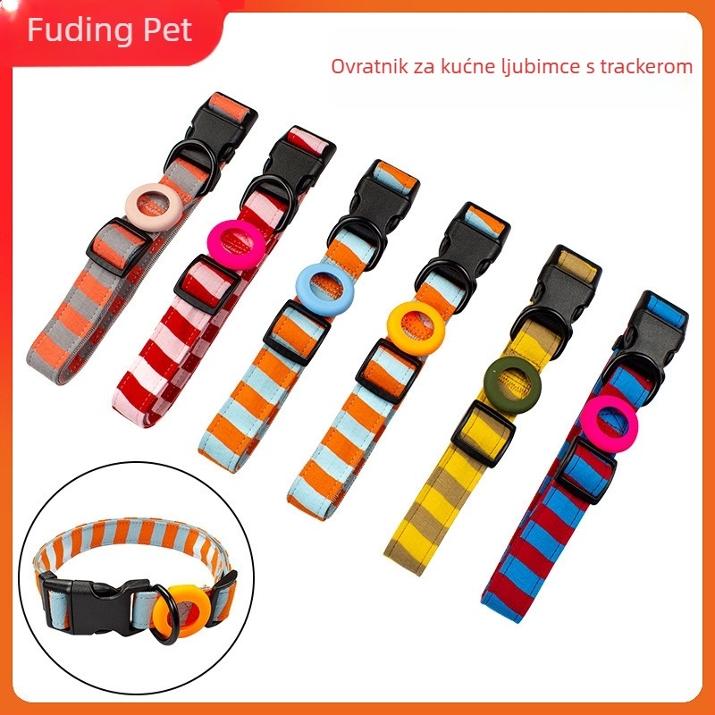 Podesivi kaiš za mačke i pse za Apple AirTag, lokator protiv gubitka, poliester materijal