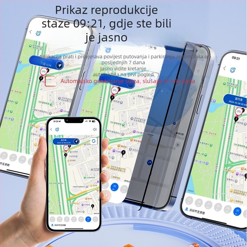 Ultra-tanki GPS tracker kartice za novčanik – dijeljeno praćenje, 7-dnevna povijest, baterija 540 mAh