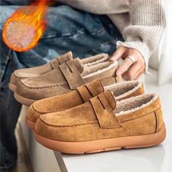 Muške slip-on zimske čizme s toplom podstavom, gornji dio od sintetičke kože, gumena anti-slip potplata