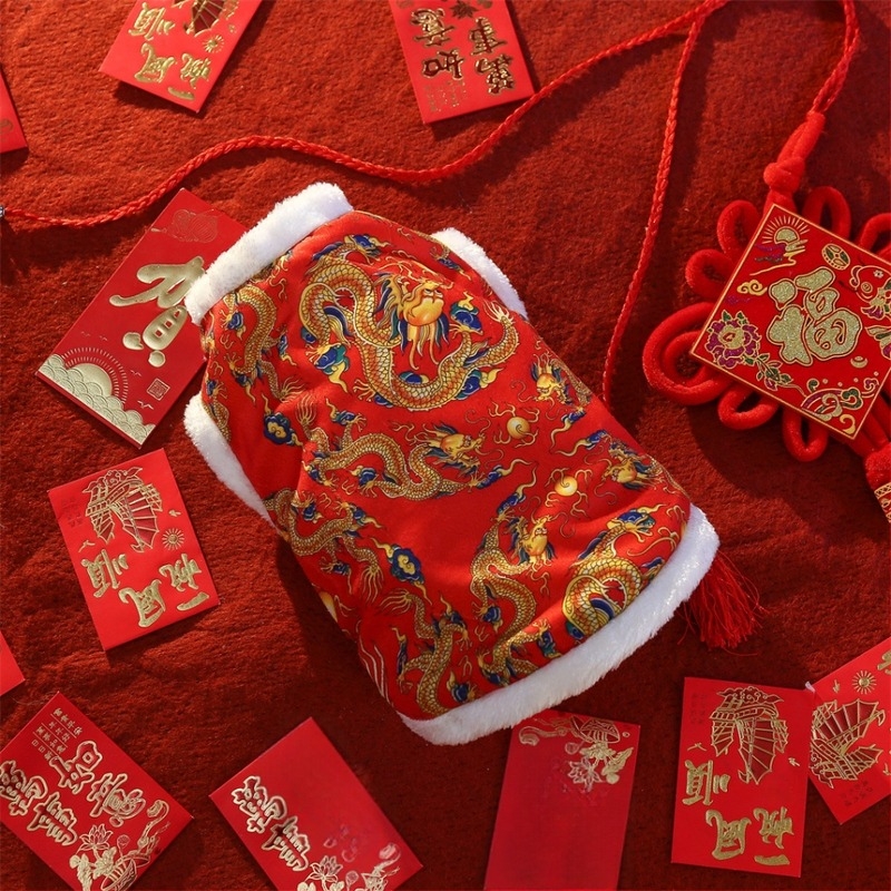 Pasji prsluk – jesen/zima kineskog Tang stila, debela zimna podstava, poliester