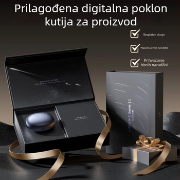 Prilagodljiva kutija za digitalne proizvode za mobilni telefon, papir 250 g/m², moguć tisk logotipa, offset/UV graviranje sa srebrnim urezom