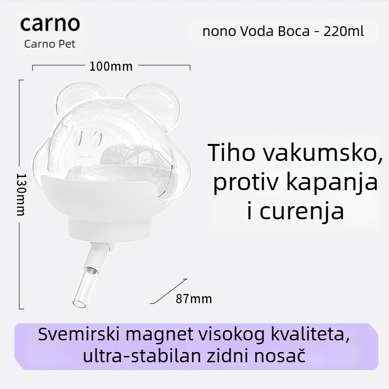 Kano magnetska posuda za vodu za kućne ljubimce s vakuumskim pričvršćivanjem – plastična