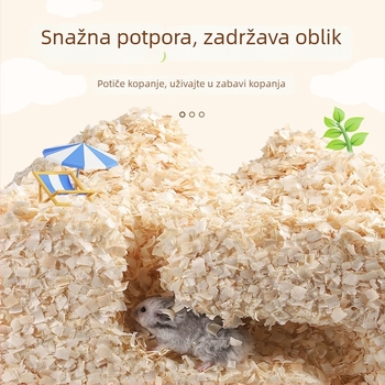 Podlog za hamster od drvenih strugot s deodoransom i pijeskom za mokraću – ljetni set dodataka za habitat