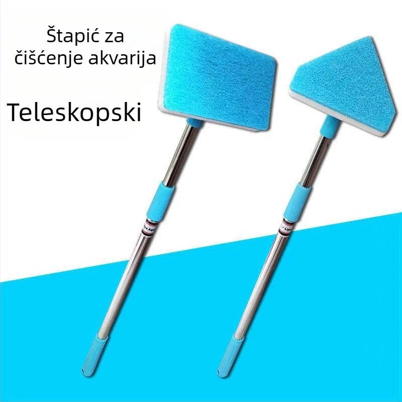 Četka za akvarij s dugom držalom za čišćenje unutarnjih stijena - Oprema za akvarij