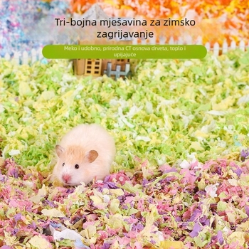Podloga od papira i pamuka za zimu za hrčka - dezodorizirajuća, upijajuća, bez prašine - komadi papira i drveni šljunak za hrčke i činčile