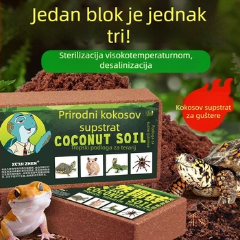 Drveno sklonište za hrčke s kokosovom ciglom i mahovinom podlogom