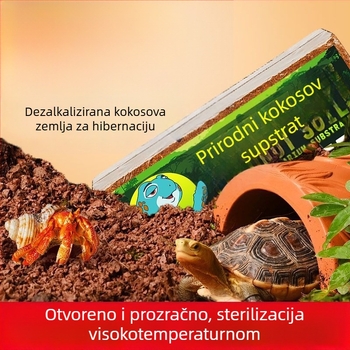 Drveno sklonište za hrčke s kokosovom ciglom i mahovinom podlogom