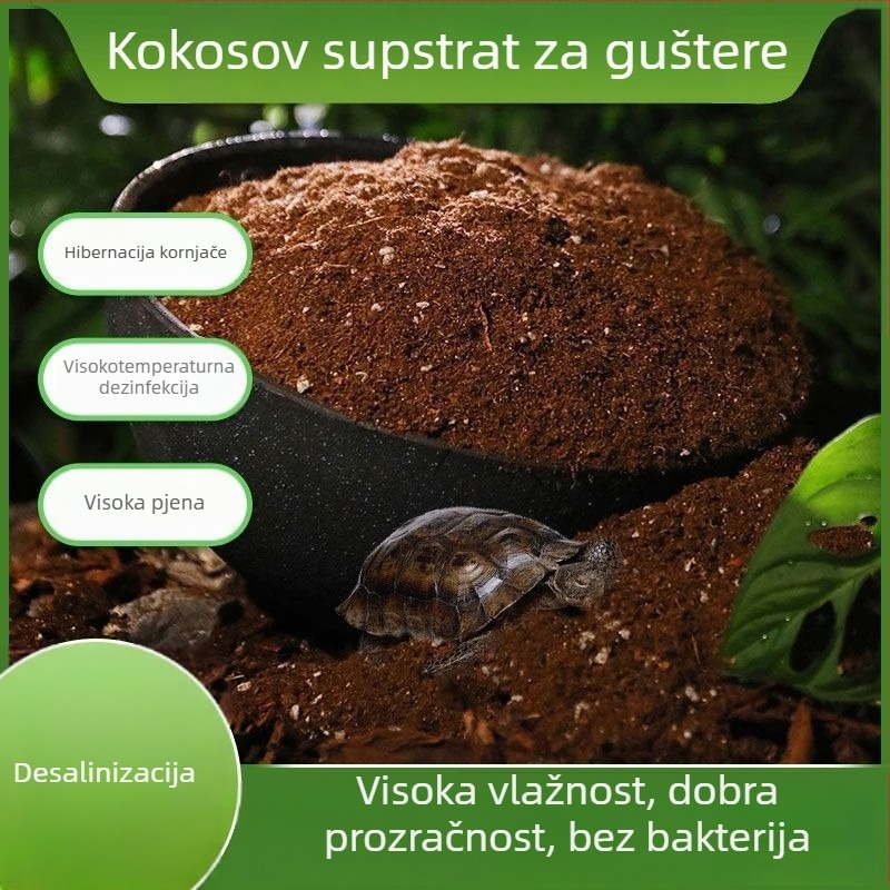 Drveno sklonište za hrčke s kokosovom ciglom i mahovinom podlogom