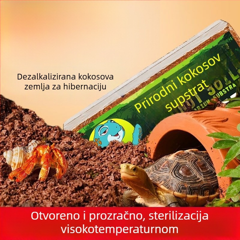 Drveno sklonište za hrčke s kokosovom ciglom i mahovinom podlogom
