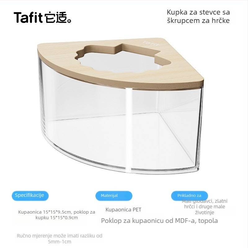 Prozirni akrilni set za kupanje hamstera – toaletni bazen i posuda za pijesak; Podrijetlo: Kina; Značka: It is suitable