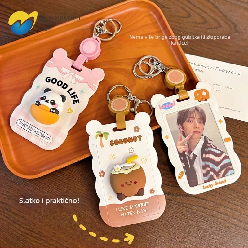 Držač kartice s razvlačnim remenom (badge reel), Cartoon stil, ABS materijal, za studentske kampus kartice i službene iskaznice