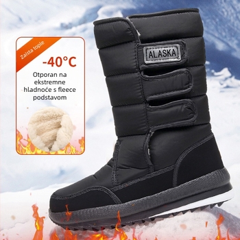 Snežne čizme za muškarce i žene, s flisom i pamukom za toplinu, protivklizne, otporne na habanje, srednje visoke za outdoor upotrebu