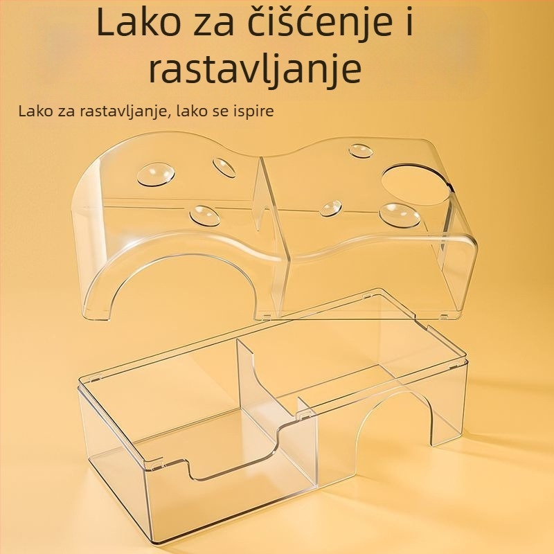 Akrilna kućica za hrčka — prozirna luksuzna vila 3-u-1 s bočicom vode i posudom s pijeskom | Run Around | Kod C158014
