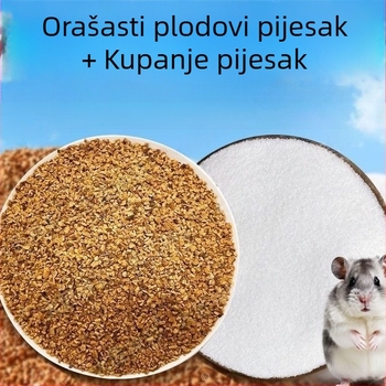 Dezodirajuće gnijezdo za hrčke — orašov pijesak, bioenzimi, granulirani pijesak, za hrčke