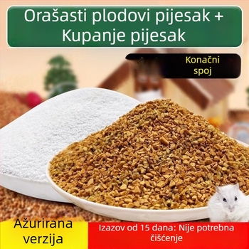 Dezodirajuće gnijezdo za hrčke — orašov pijesak, bioenzimi, granulirani pijesak, za hrčke