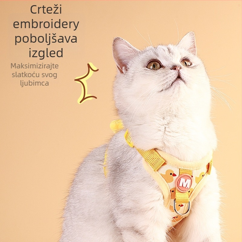 Hamak i povodac za mačke, najlon, podesiv, dizajn prsnog i leđa protiv proklizavanja, marke Tiger