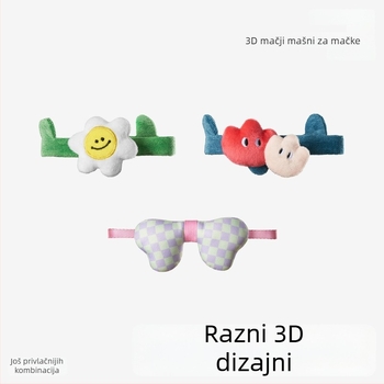 Pidan podesivi mačji kaiš s mašnicom od platna