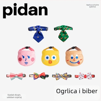 Pidan podesivi mačji kaiš s mašnicom od platna