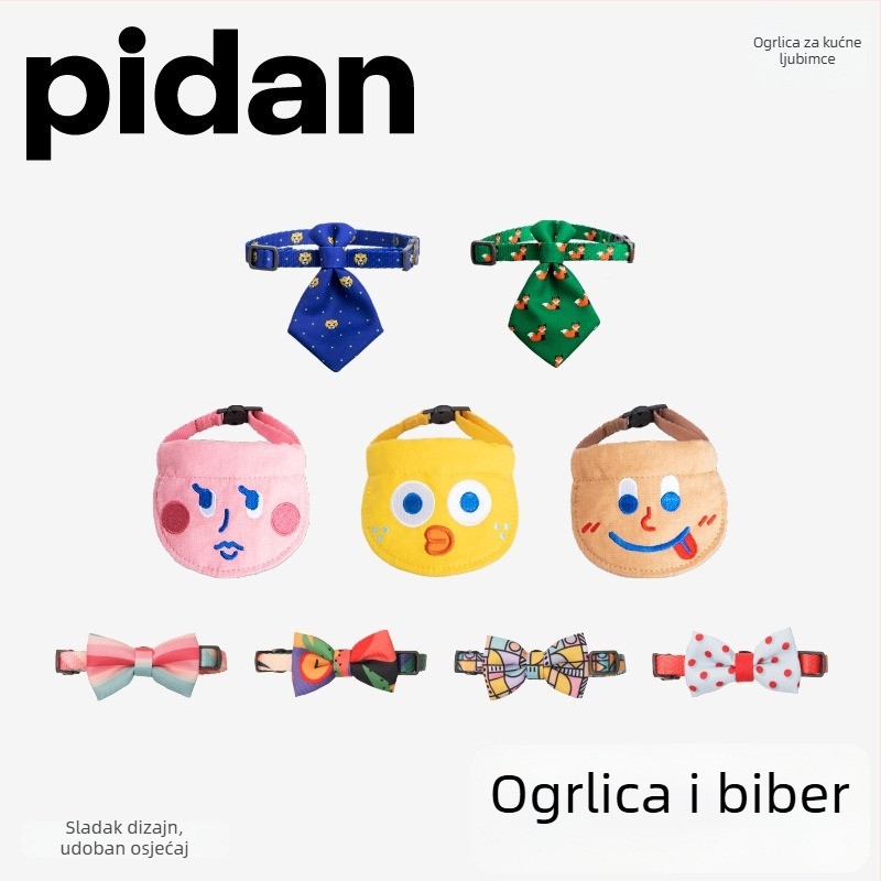 Pidan podesivi mačji kaiš s mašnicom od platna