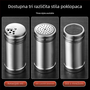 Nehrđajući čelični spremnik za začine za roštilj, za čvrste začine, s tiskom logotipa i mogućnošću prilagodbe — moderan minimalistički dizajn