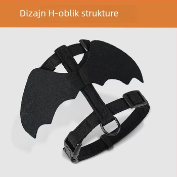 Hamn za mačku s motivom šišmiša za Noć vještica, I-oblik, podesiv, od tkanine