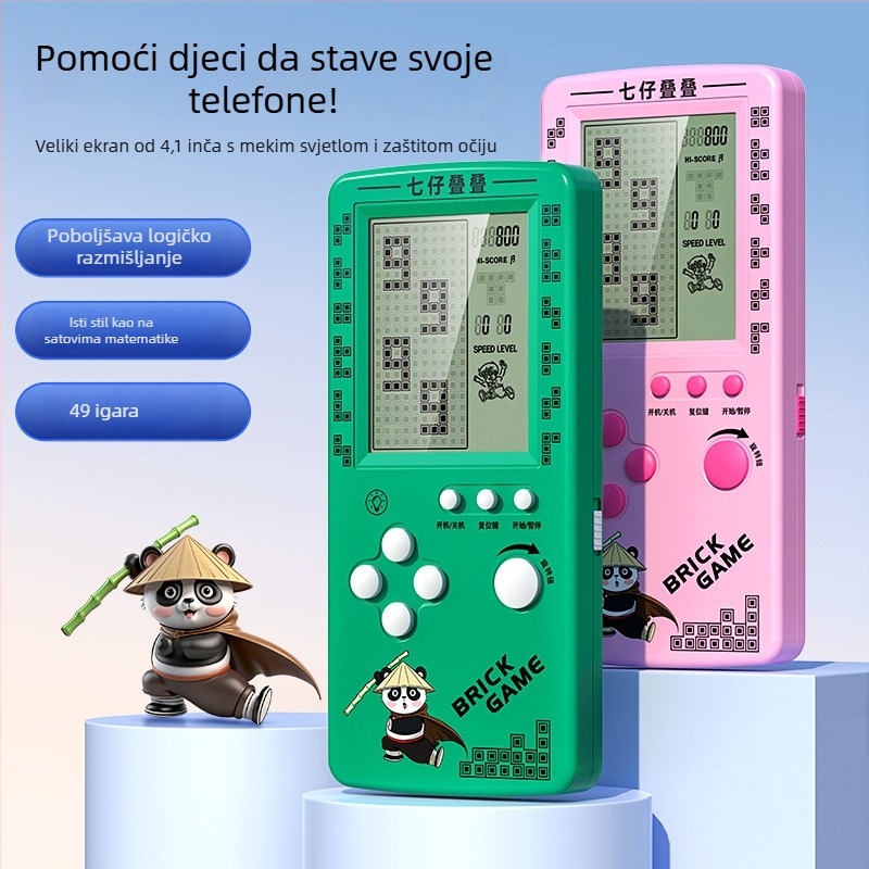 Tetris prijenosna konzola - nostalgičnog stila, 1GB memorije, jedan igrač, veliki zaslon, zaštita očiju