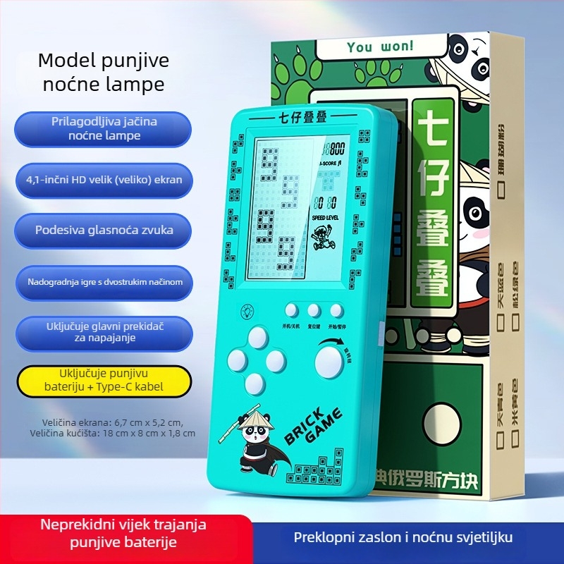 Tetris prijenosna konzola - nostalgičnog stila, 1GB memorije, jedan igrač, veliki zaslon, zaštita očiju
