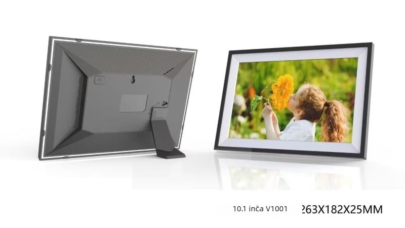 Pametni digitalni okvir za fotografije s dodirnim zaslonom, bežični prijenos u oblak putem Wi‑Fi, Frameo kompatibilnost, podrška TF kartici, 1280×800, 32GB