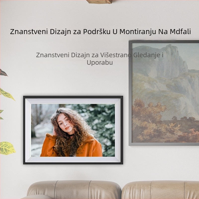 Pametni digitalni okvir za fotografije s dodirnim zaslonom, bežični prijenos u oblak putem Wi‑Fi, Frameo kompatibilnost, podrška TF kartici, 1280×800, 32GB