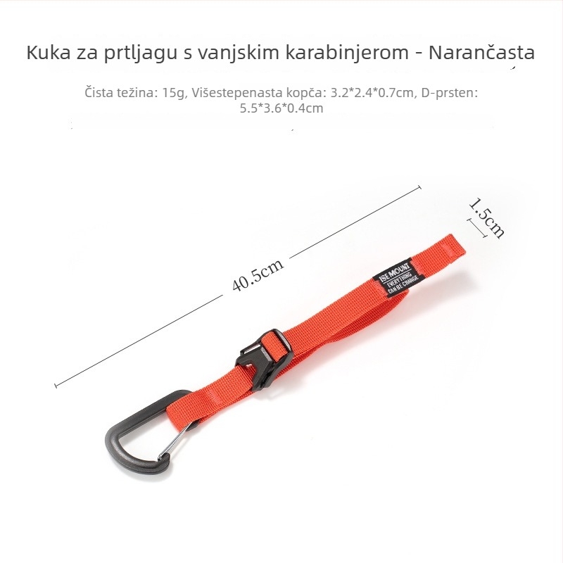 Ise Mount Kopča za prtljagu s remenom i vanjskim kopčom – Otporna na habanje, Prijenosno, Čvrsta traka