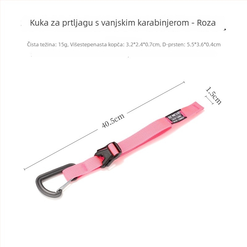 Ise Mount Kopča za prtljagu s remenom i vanjskim kopčom – Otporna na habanje, Prijenosno, Čvrsta traka