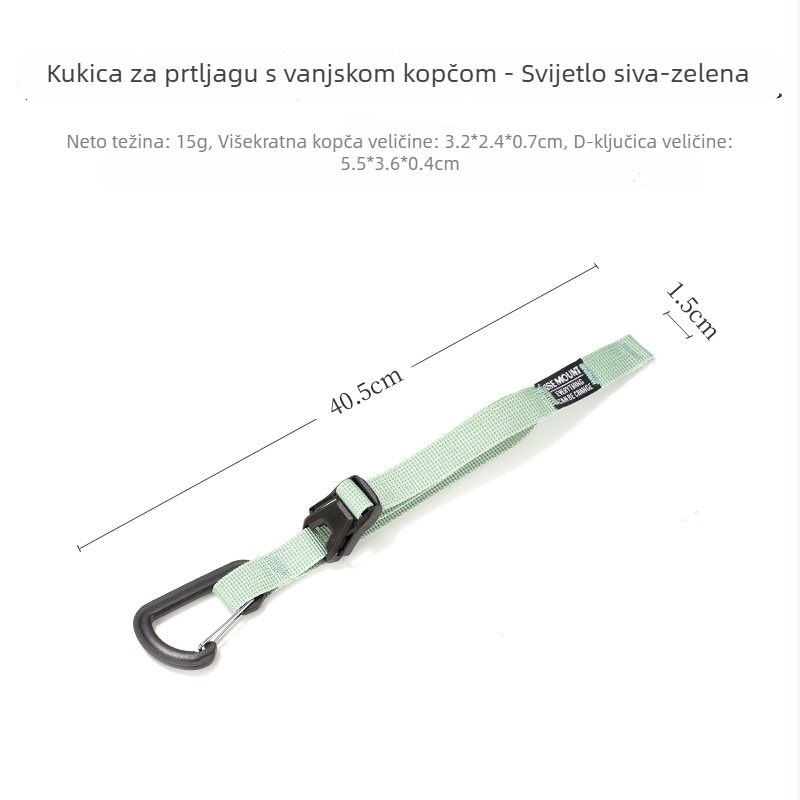Ise Mount Kopča za prtljagu s remenom i vanjskim kopčom – Otporna na habanje, Prijenosno, Čvrsta traka