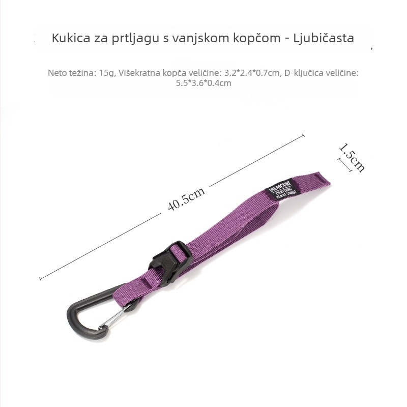 Ise Mount Kopča za prtljagu s remenom i vanjskim kopčom – Otporna na habanje, Prijenosno, Čvrsta traka