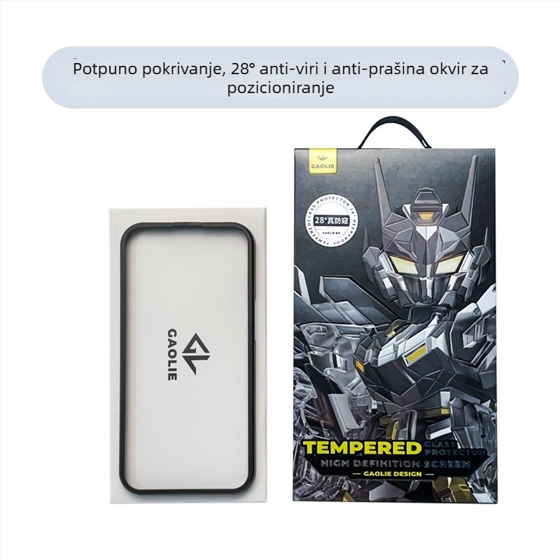 Kaljeno staklo zaštitnik zaslona za iPhone 14 Pro Max — potpuno pokriće, anti-peep, anti-prstni otisci, otporan na prašinu