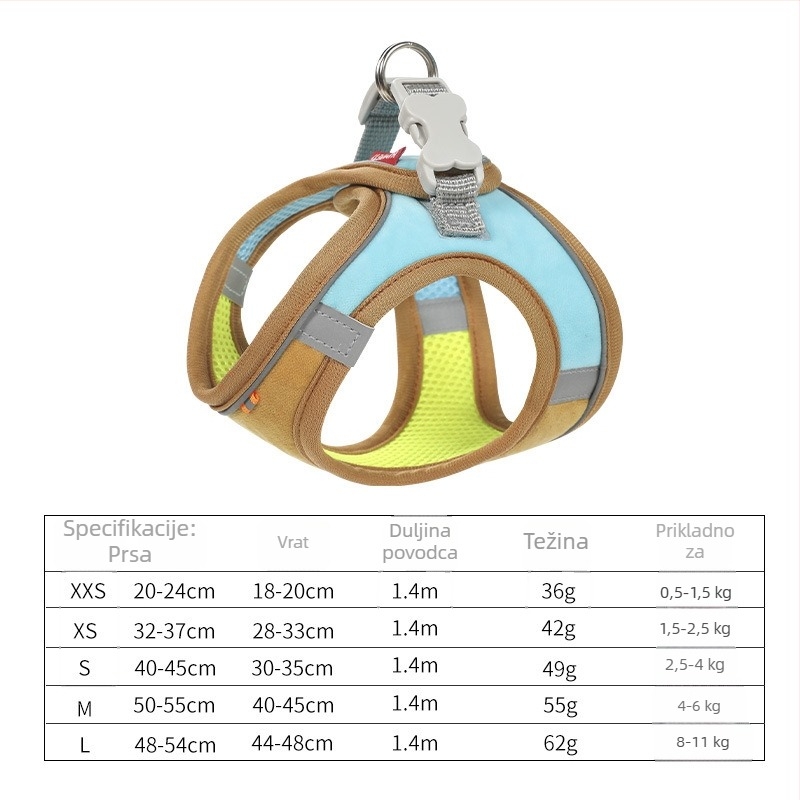 Jim Babe Set mačaka — Harnas i Pojas u stilu prsluka, prozračna pamuk + kratki pliš, Reflektirajući
