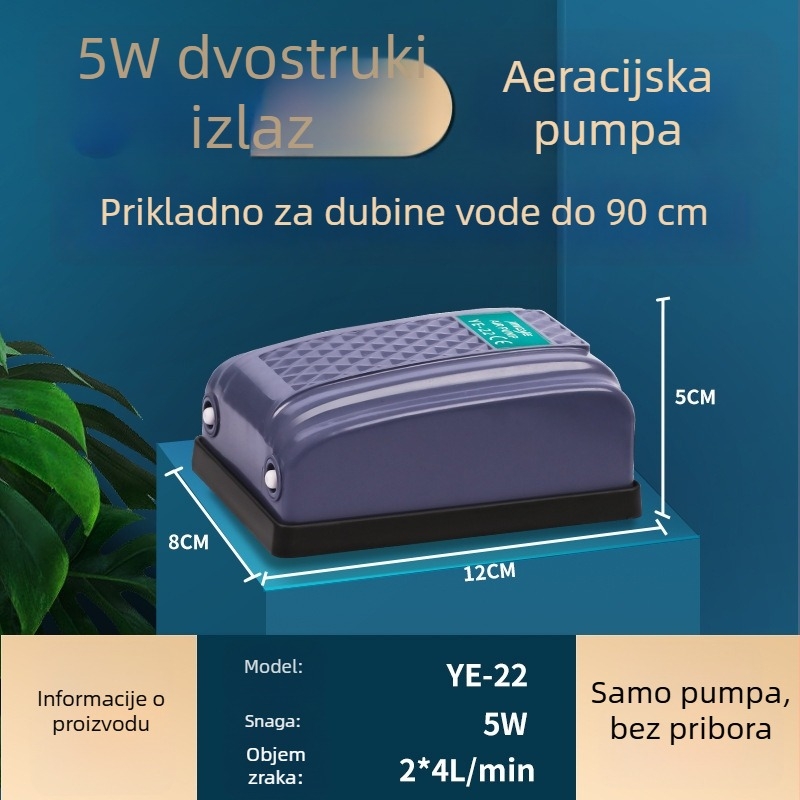 Pumpa za oksigeniranje akvarija, visokoučinkoviti oksigenator, Ye-12 Jingye elektromehanički