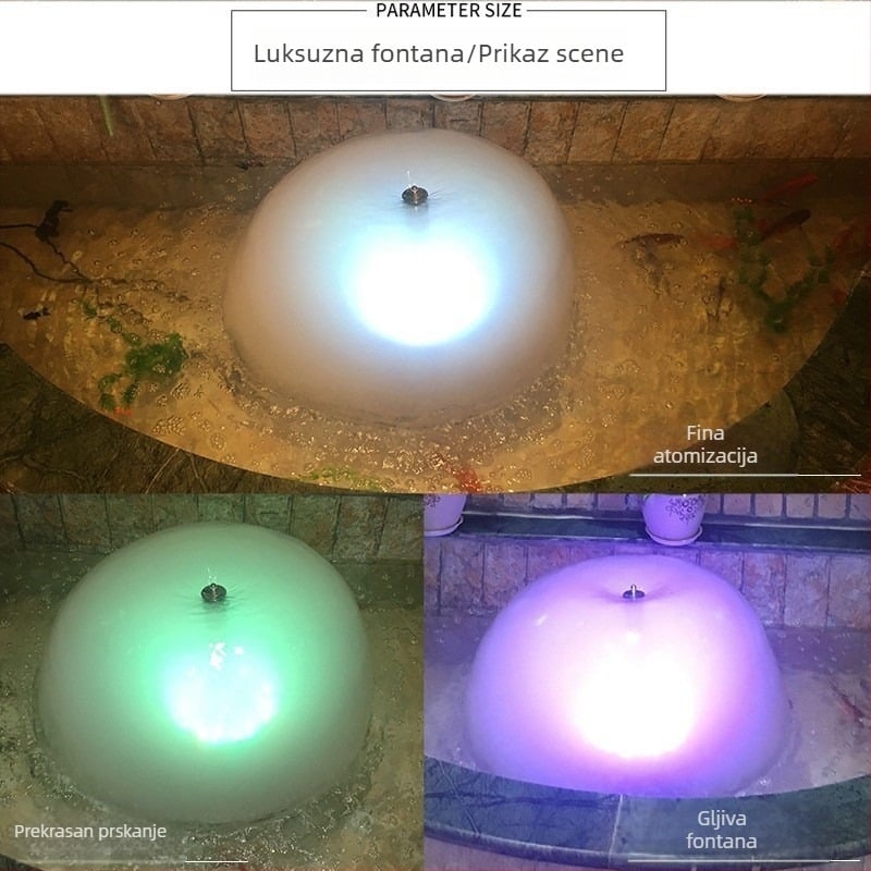 HQ-3248MF/4048MF/5048MF krajobrazna fontana s gljivastim oblikom, pumpa za aeraciju, LED rasvjeta i atomizacija
