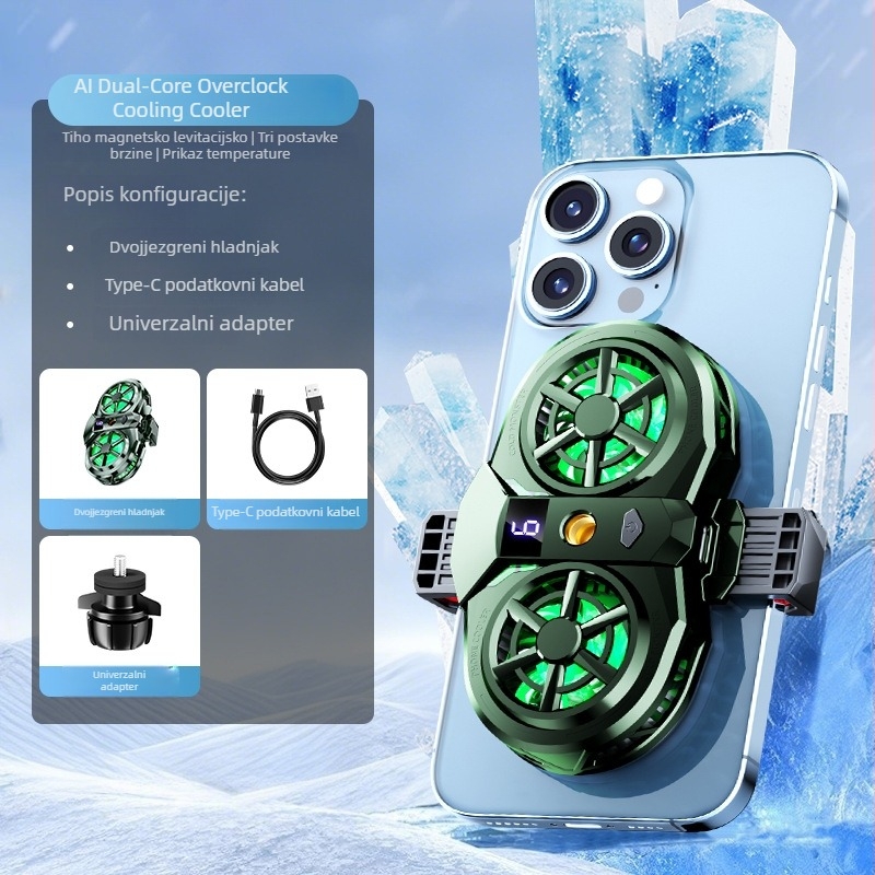 Bežični hladnjak za mobitel BINBO/HOOYS SRQ-X25, poluvodičko hlađenje, tri brzine, 3W, ABS