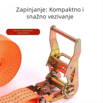 Remeni za pričvršćivanje tereta s dvostrukim kukama, poliester remen s nategivačem za prijevoz tereta