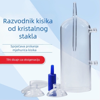 Stakleni difuzor kisika za akvarij, anti-prskanje dizajn, borosilikatno staklo, težina 107 g
