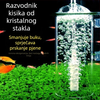 Stakleni difuzor kisika za akvarij, anti-prskanje dizajn, borosilikatno staklo, težina 107 g
