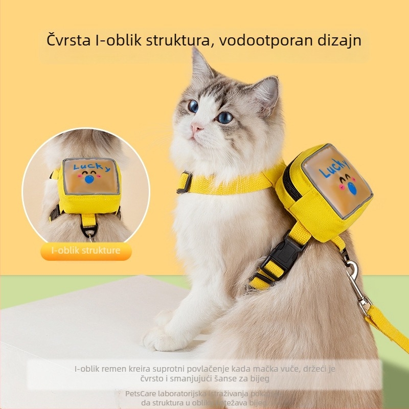 Mačja prsna šnala; materijal: platno i web traka; za mačke; nije teleskopski (Materijali: platno i web traka; Za mačke; Nije teleskopski)