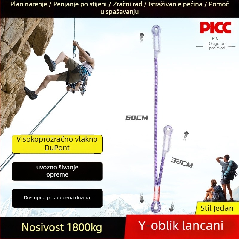 Canle sajla za penjanje s krajem Oxtail — zaštita za spašavanje, pakiranje 100 kom., licencirana privatna oznaka